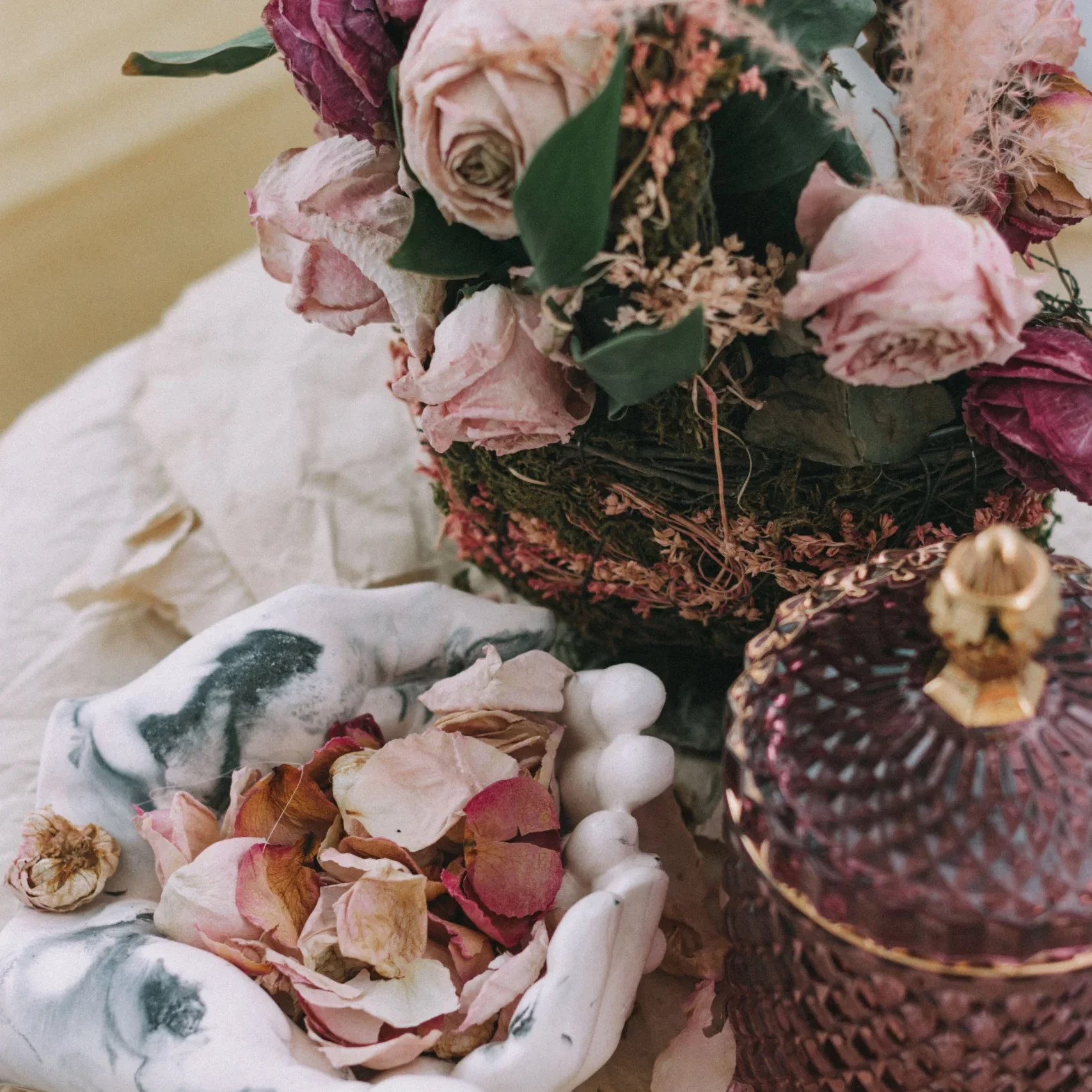 bohemian rose candle